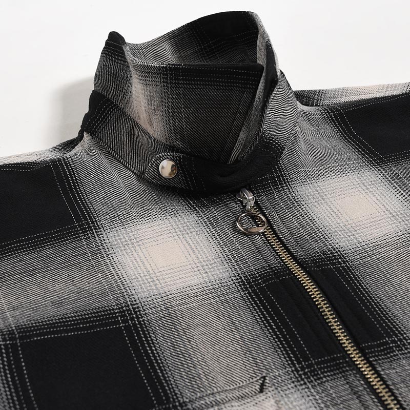 VARU ZIP SHIRT -BLACK PLAID-