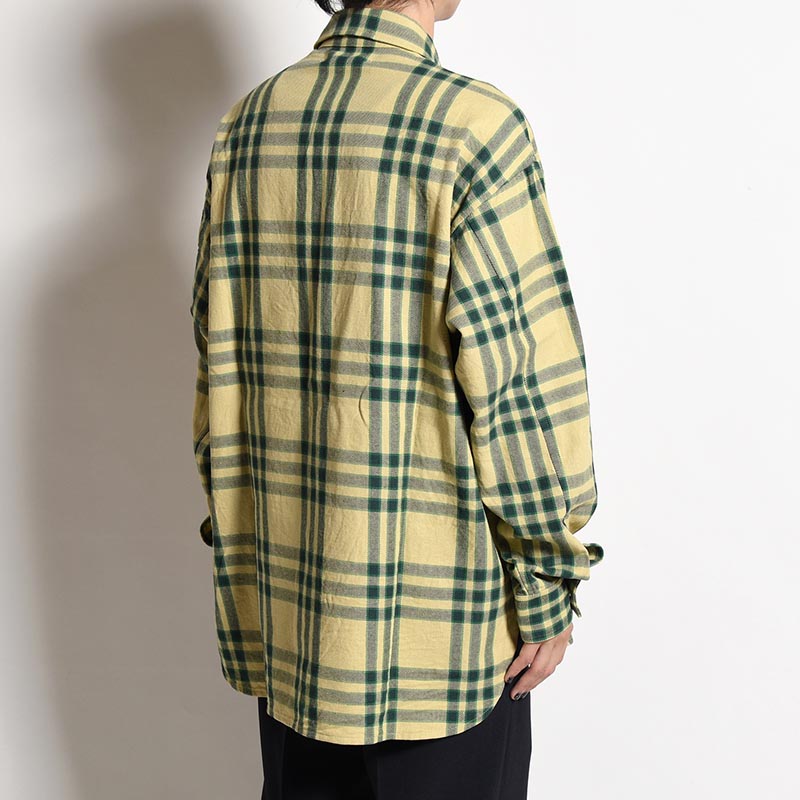 VARU ZIP SHIRT -BEIGE PLAID-