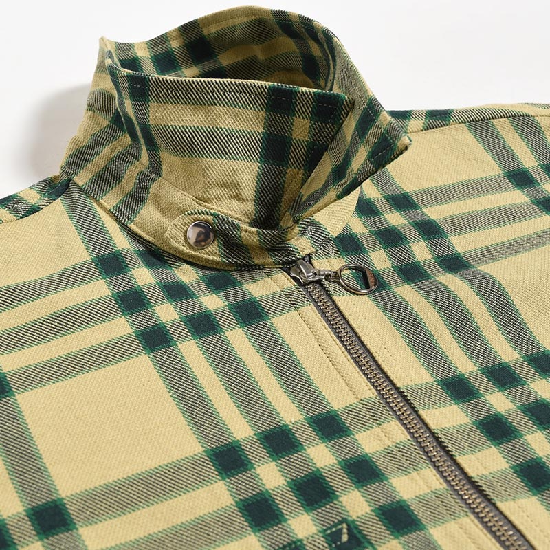 VARU ZIP SHIRT -BEIGE PLAID-