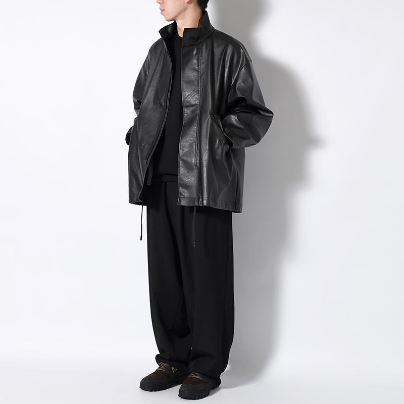 STAND COLLAR COAT -BLACK-