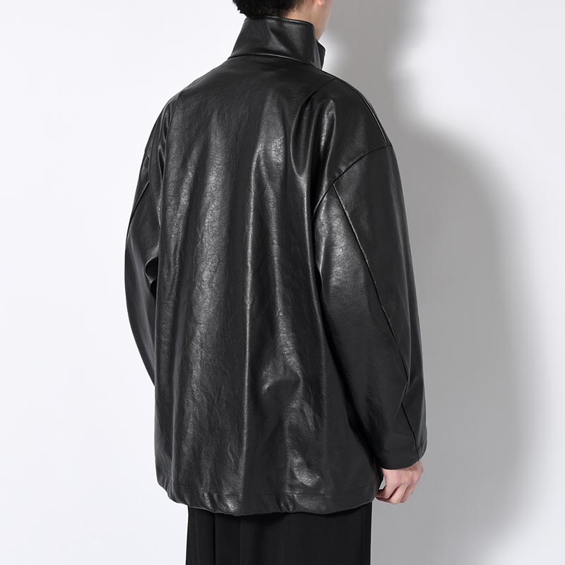 STAND COLLAR COAT -BLACK-