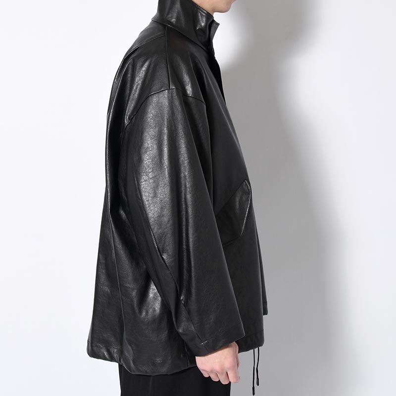 STAND COLLAR COAT -BLACK-