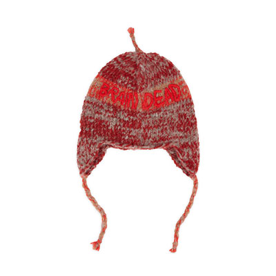 ALPAKA KNIT EAR FLAP BEANIE -RED-