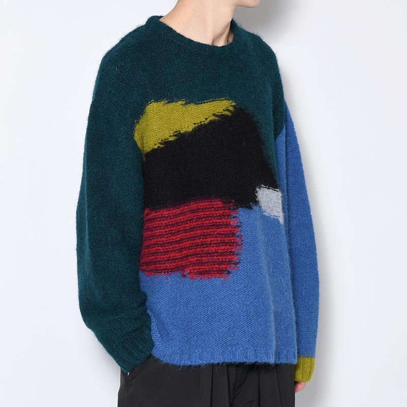 BOXY KNIT SWEATER -BLUE-