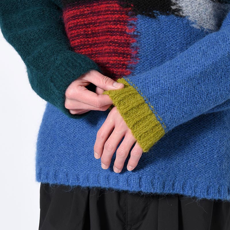 BOXY KNIT SWEATER -BLUE-