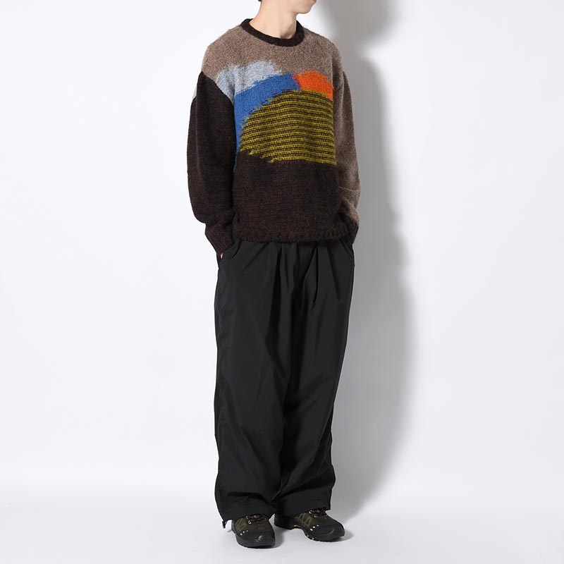 BOXY KNIT SWEATER -BROWN-