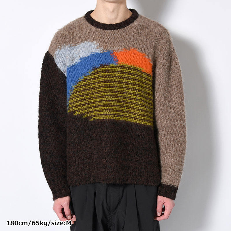 BOXY KNIT SWEATER -BROWN-