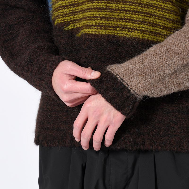 BOXY KNIT SWEATER -BROWN-