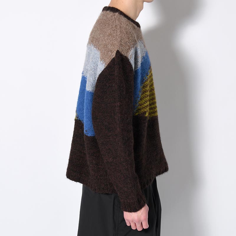 BOXY KNIT SWEATER -BROWN-