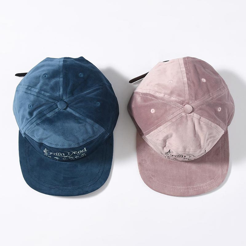 VELVETEEN CURVED FRONT 6PANEL HAT -2.COLOR-