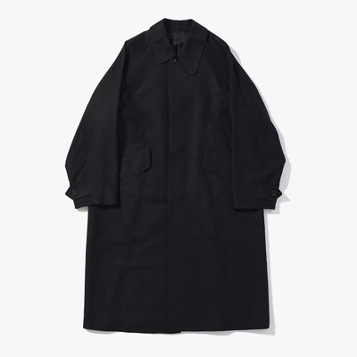 Wool Napping Sniper Cape Collar Coat -Black-