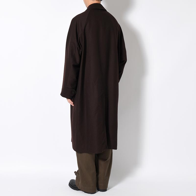 Wool Napping Sniper Cape Collar Coat -Chocolate-