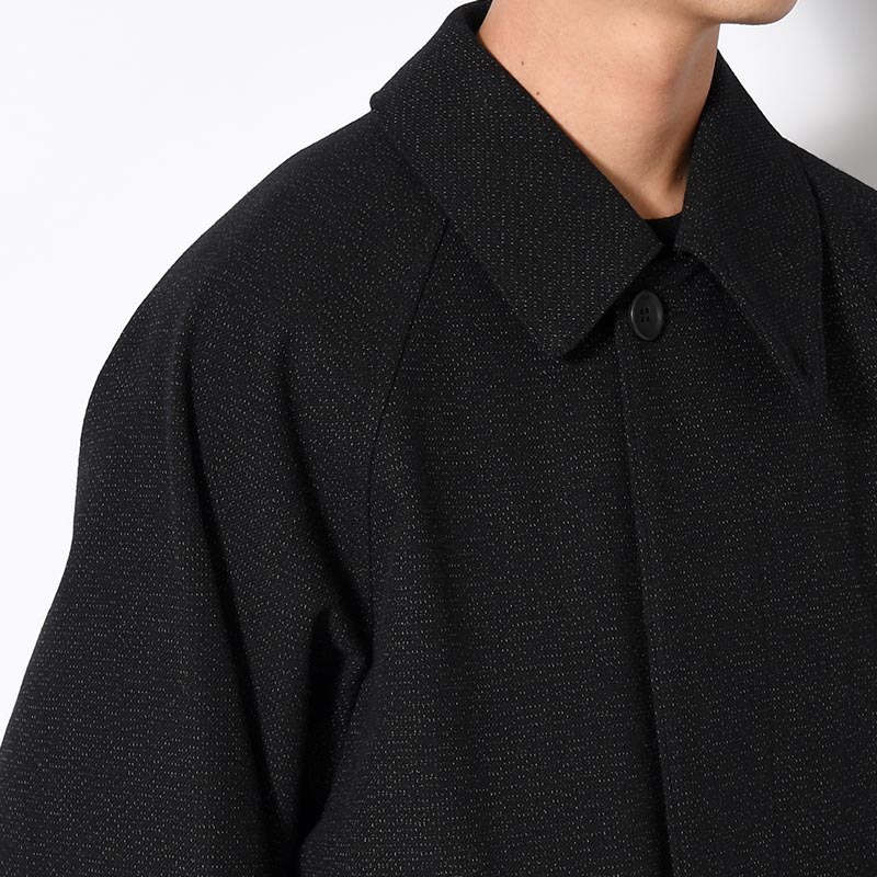 Tweed Sniper Cape Collar Coat -Black-