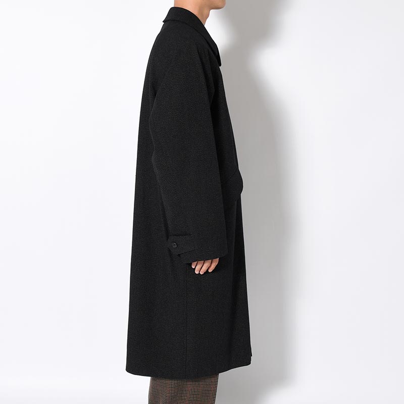 Tweed Sniper Cape Collar Coat -Black-