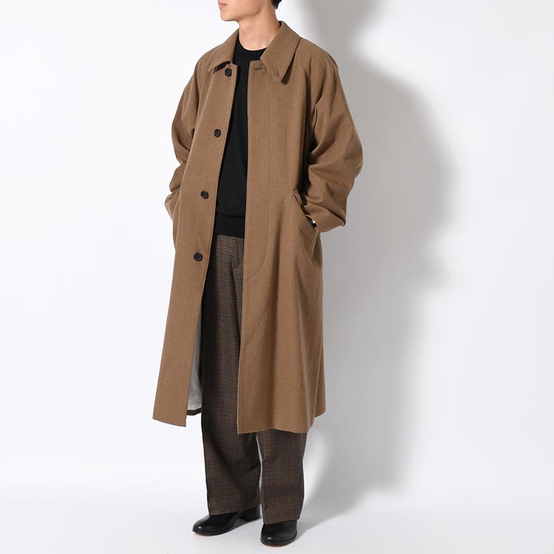 Tweed Sniper Cape Collar Coat -Beige-