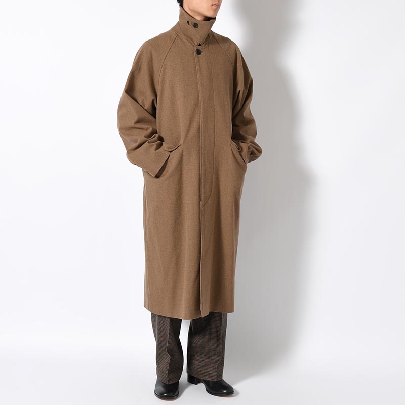 Tweed Sniper Cape Collar Coat -Beige-