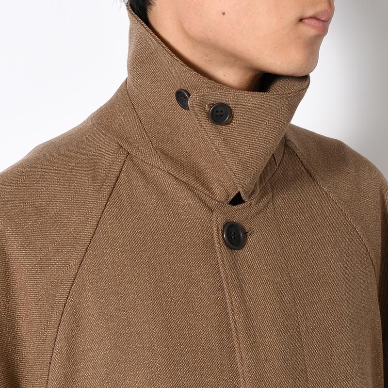 Tweed Sniper Cape Collar Coat -Beige-