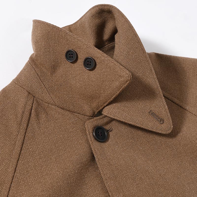 Tweed Sniper Cape Collar Coat -Beige-