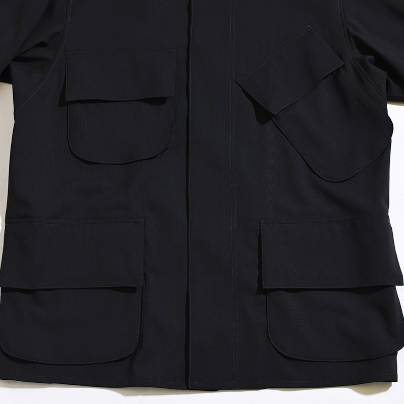Wool Voile Beacon Jacket -BLACK-