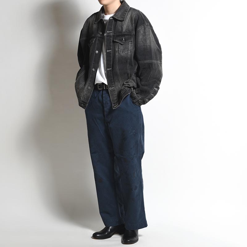 WORK TROUSERS DUSTY -NAVY AGING-