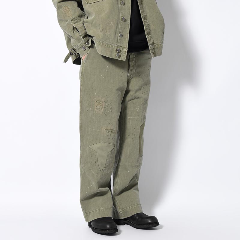 M43 HBT COMBAT TROUSERS -OD REPAIRED-