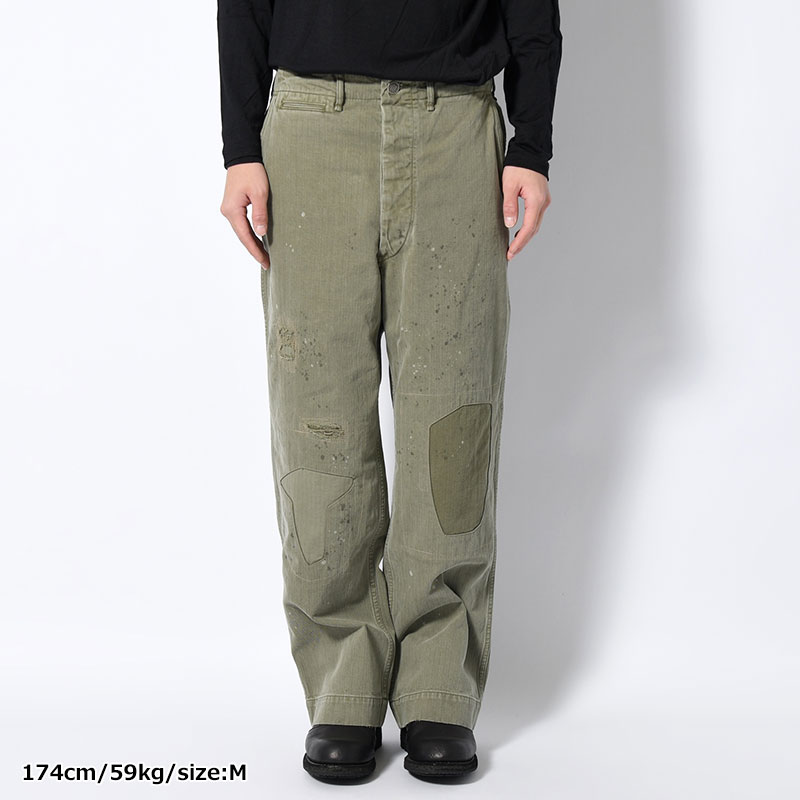 M43 HBT COMBAT TROUSERS -OD REPAIRED-