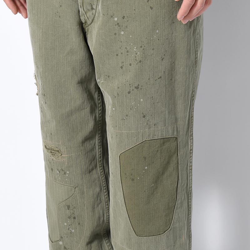 M43 HBT COMBAT TROUSERS -OD REPAIRED-