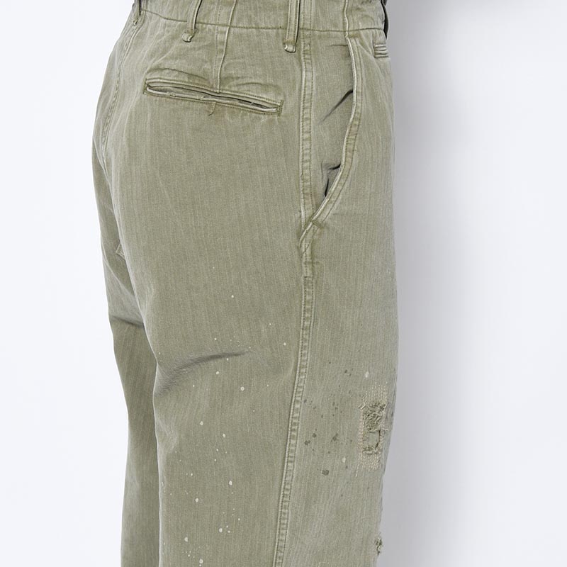 M43 HBT COMBAT TROUSERS -OD REPAIRED-