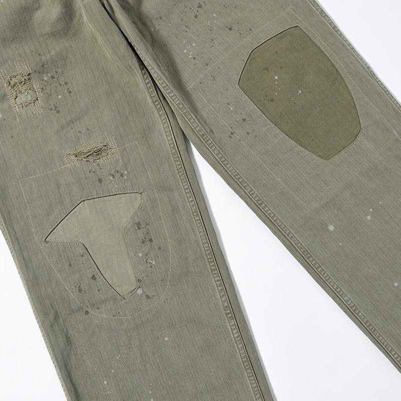 M43 HBT COMBAT TROUSERS -OD REPAIRED-