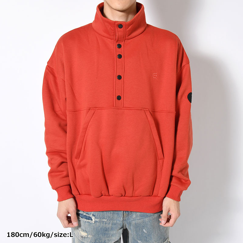 SNAP BUTTON STAND SWEAT TOP -3.COLOR-