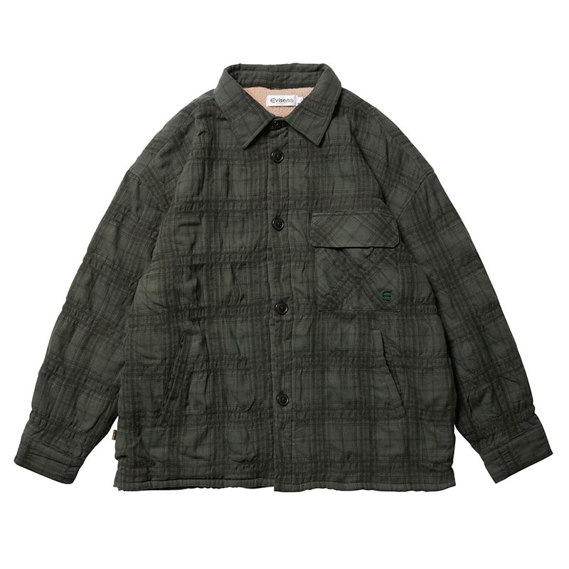 SHAO PLAID FLEECE JACKET -2.COLOR-(GREEN)