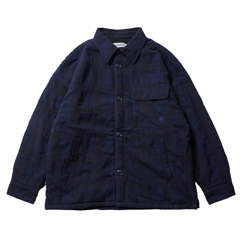 SHAO PLAID FLEECE JACKET -2.COLOR-(NAVY)