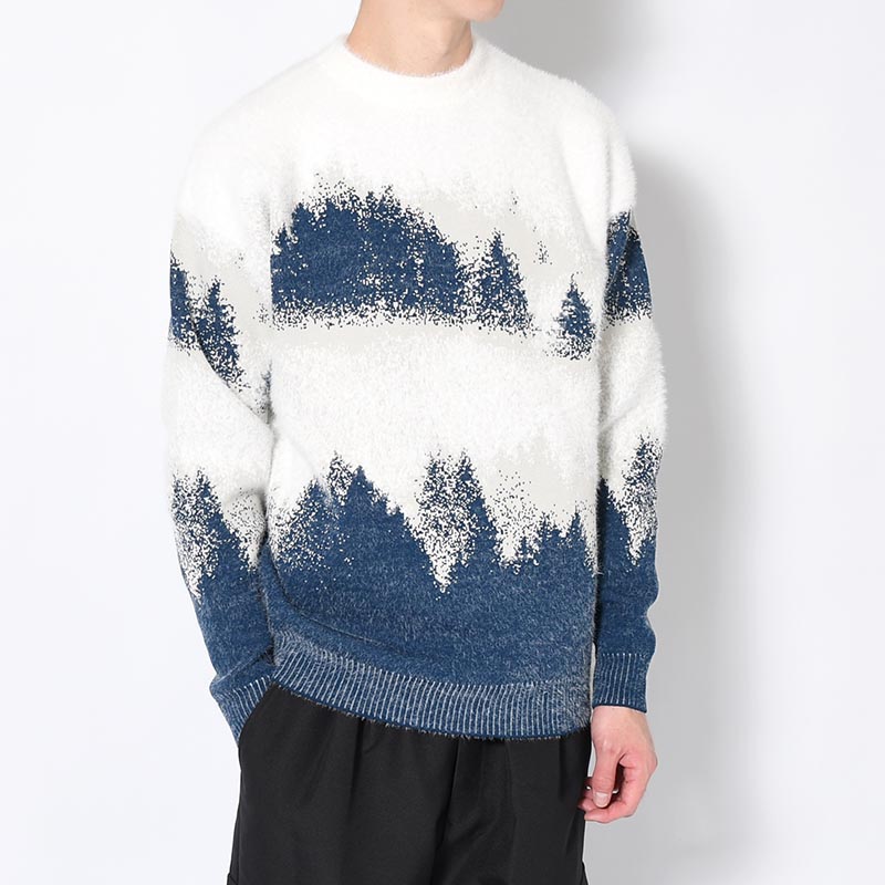 MISTY LANDSCAPE KNIT -WHITE-