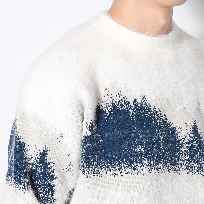 MISTY LANDSCAPE KNIT -WHITE-