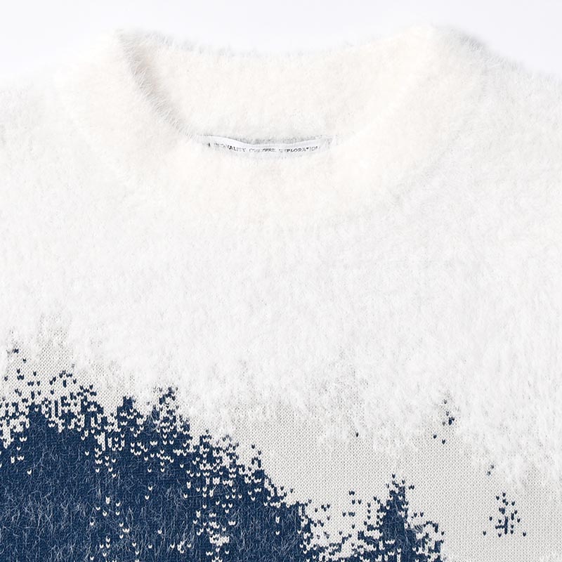 MISTY LANDSCAPE KNIT -WHITE-