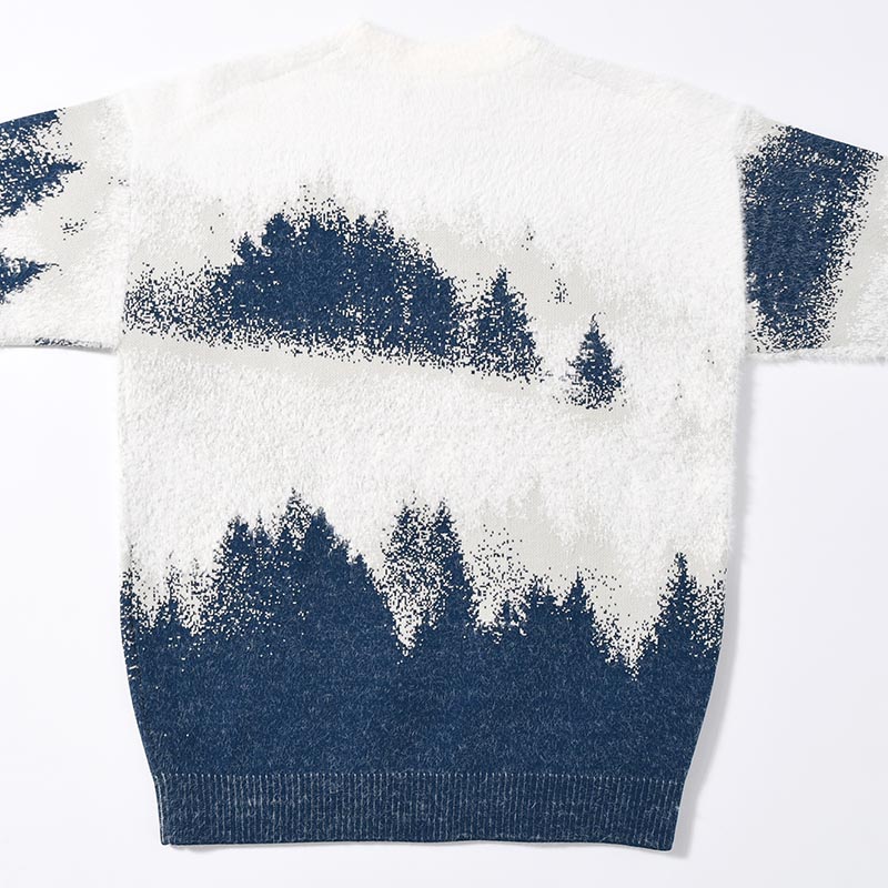 MISTY LANDSCAPE KNIT -WHITE-