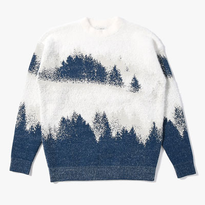 MISTY LANDSCAPE KNIT -WHITE-