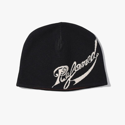 SCRIPT LOGO REVERSIBLE BEANIE -BLACK/BROWN-