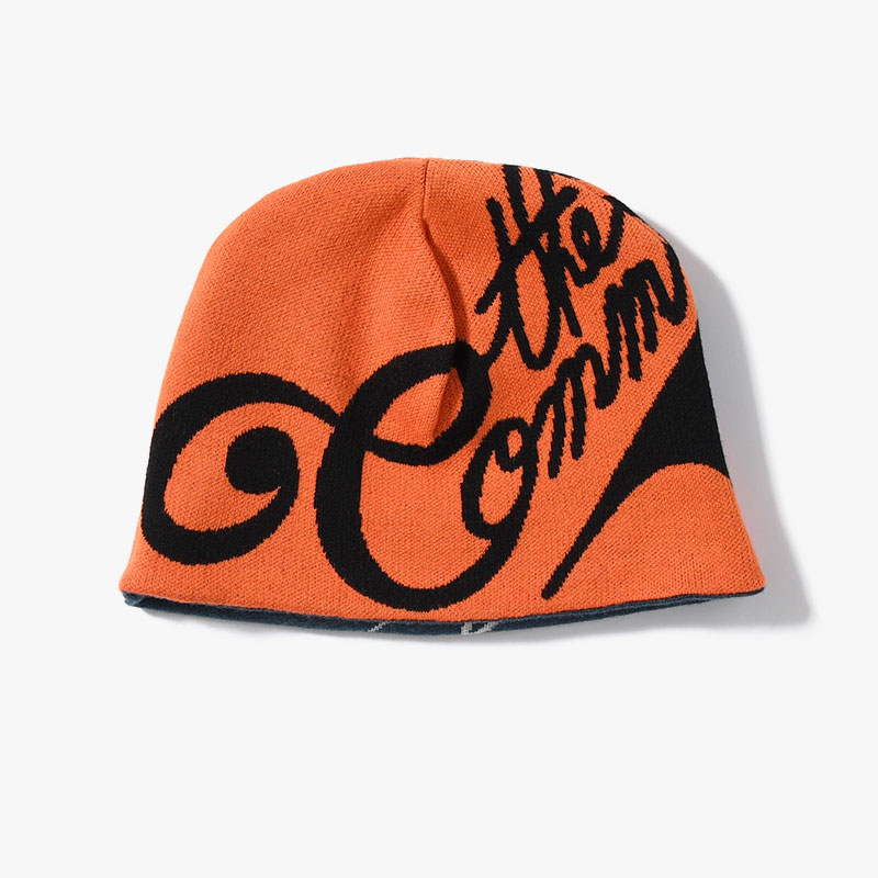 SCRIPT LOGO REVERSIBLE BEANIE -BLUE/ORANGE-