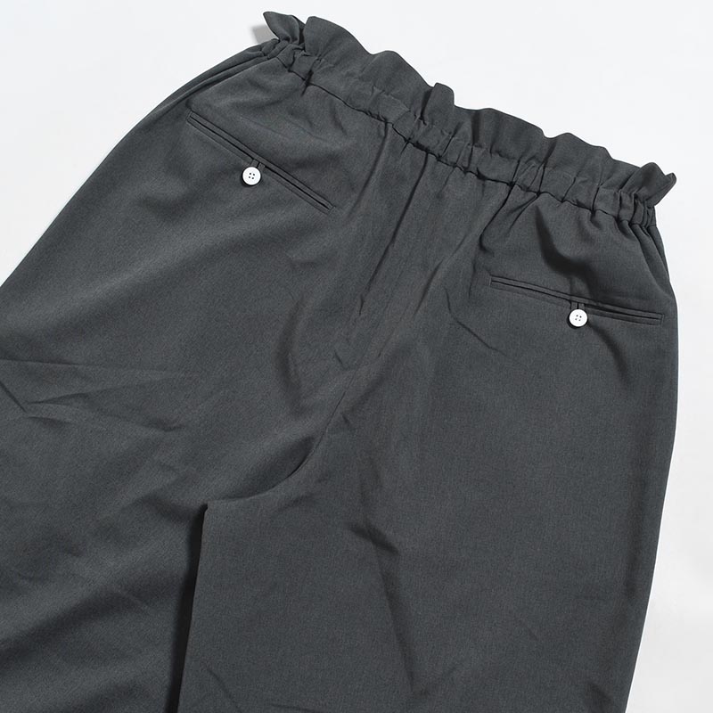 LIGHT WEIGHT WIDE TROUSERS -GRAY-