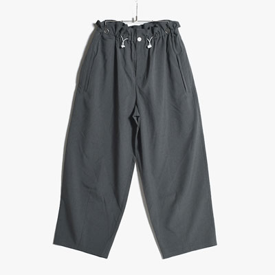 LIGHT WEIGHT WIDE TROUSERS -GRAY-