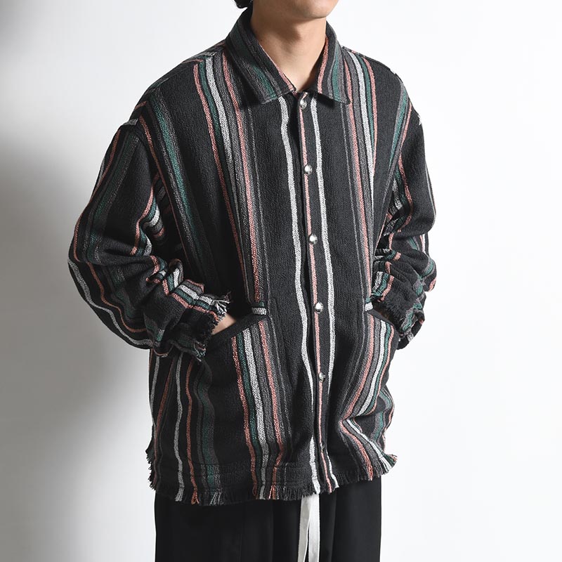 FRINGE COACH JACKET -CHARCOAL STRIPE- | IN ONLINE STORE