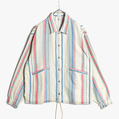 FRINGE COACH JACKET -WHITE STRIPE-