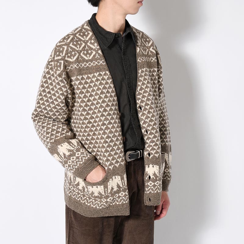 SHETLAND NORDIC CARDIGAN -MOCHA-