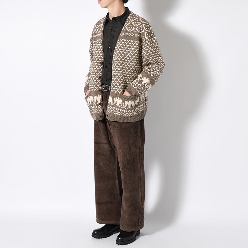 SHETLAND NORDIC CARDIGAN -MOCHA-