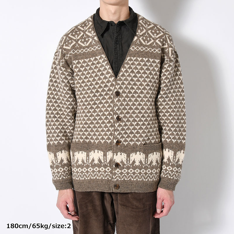 SHETLAND NORDIC CARDIGAN -MOCHA-