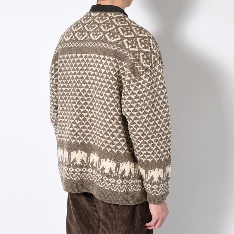 SHETLAND NORDIC CARDIGAN -MOCHA-