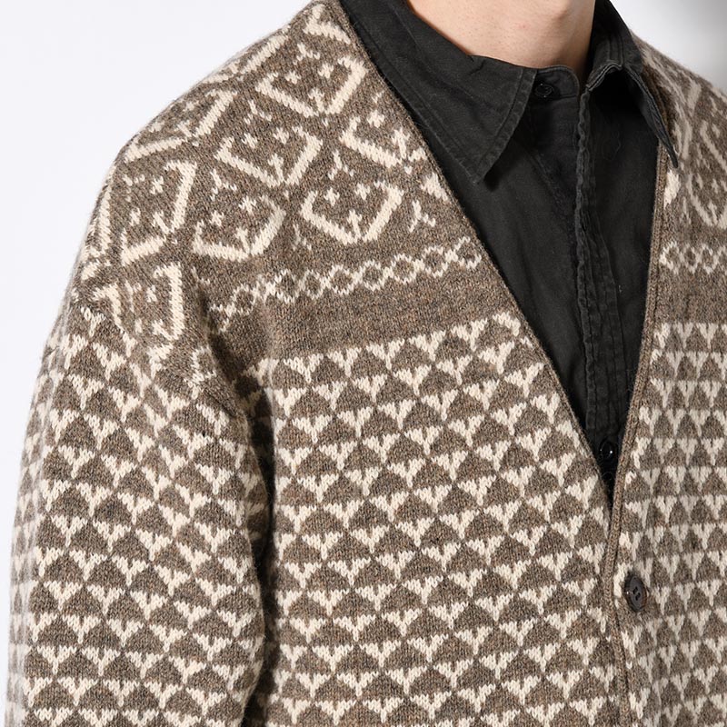 SHETLAND NORDIC CARDIGAN -MOCHA-