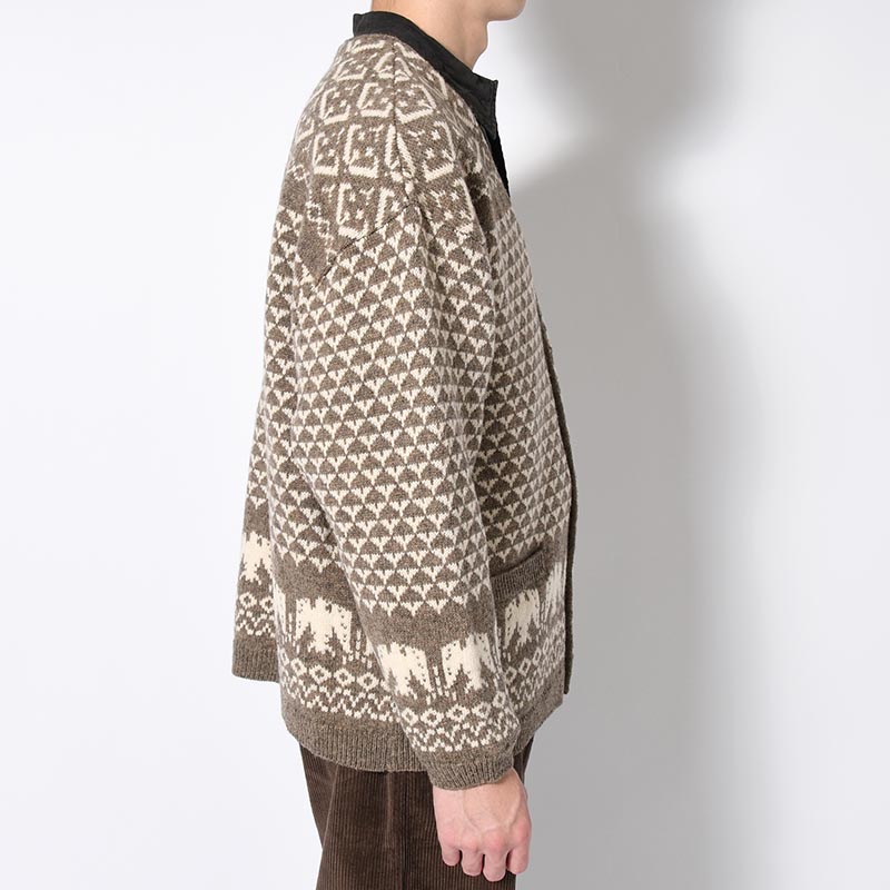 SHETLAND NORDIC CARDIGAN -MOCHA-