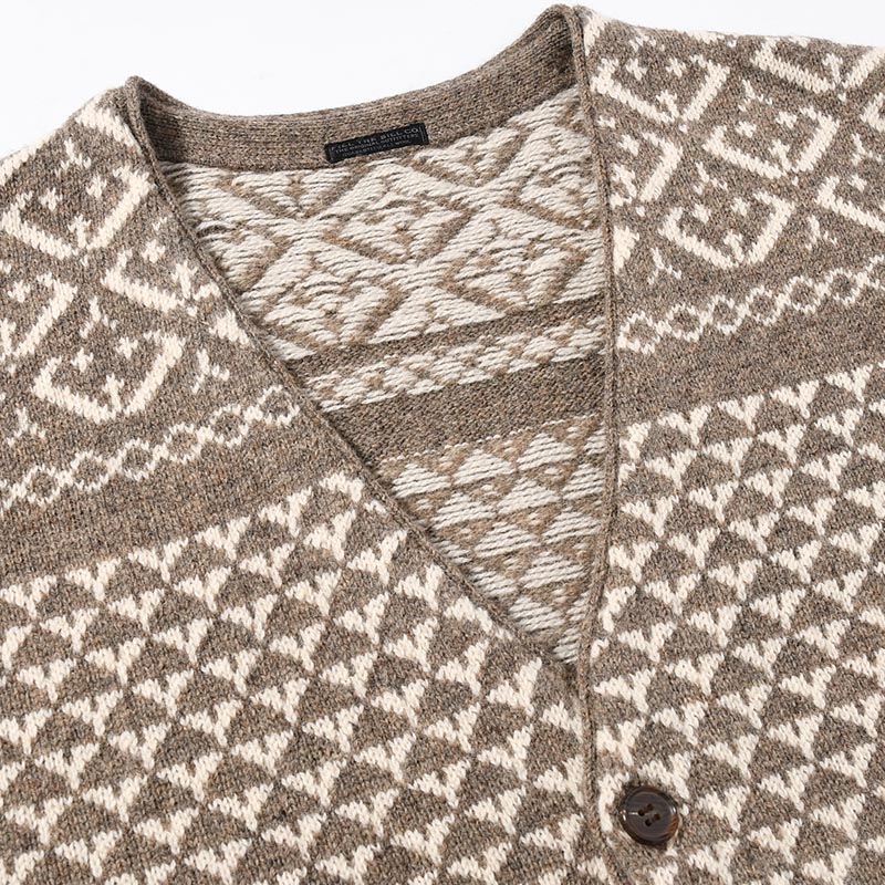 SHETLAND NORDIC CARDIGAN -MOCHA-